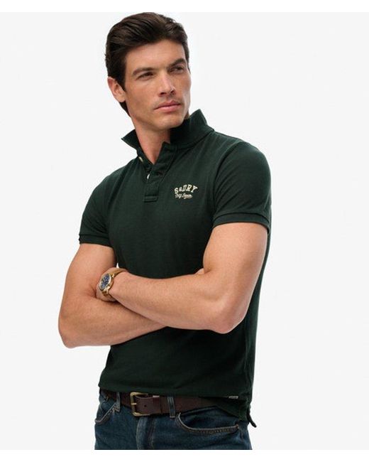 Superdry Green & Co Vintage Athletic Embroidered Polo Shirt for men