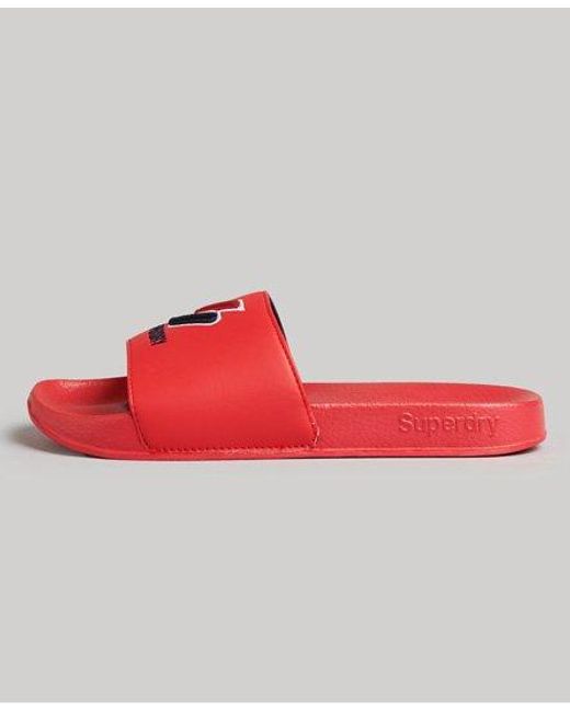 Superdry Red Core Pool Sliders Varsity
