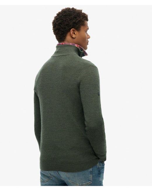 Superdry Green & Co Merino Half Zip Jumper for men