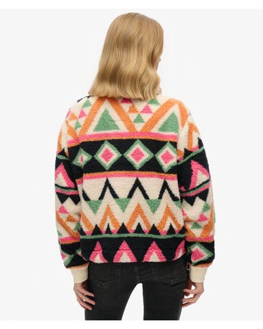 Superdry Red Classic Colourblock Super Soft Printed Henley Jumper