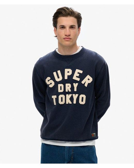 Superdry Men's Blue Vintage Athletic Crew Sweatshirt