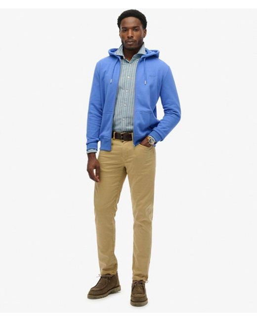 Superdry Blue & Co Essential Logo Zip Hoodie Half Brushed for men
