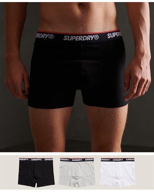 Superdry Organic Cotton Classic Boxer Triple Pack in Black for Men - Lyst