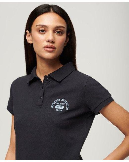 Superdry Black Athletic Essentials 90s Fitted Polo