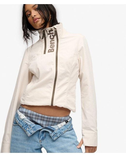 Superdry Bench Double Zip Funnel Ripstop Jas in het Blue