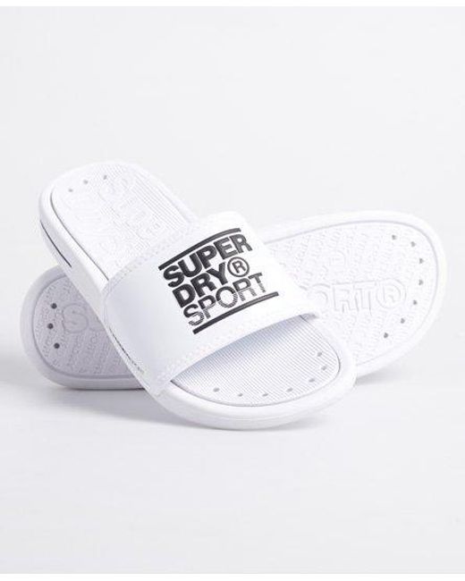Superdry White Swimsport Sliders Optic for men