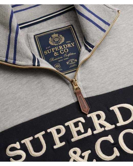 Superdry Gray & Co Company Logo Half Zip Sweatshirt for men
