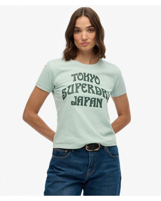 Superdry Surf Logo Slim Fit T-shirt in het Green