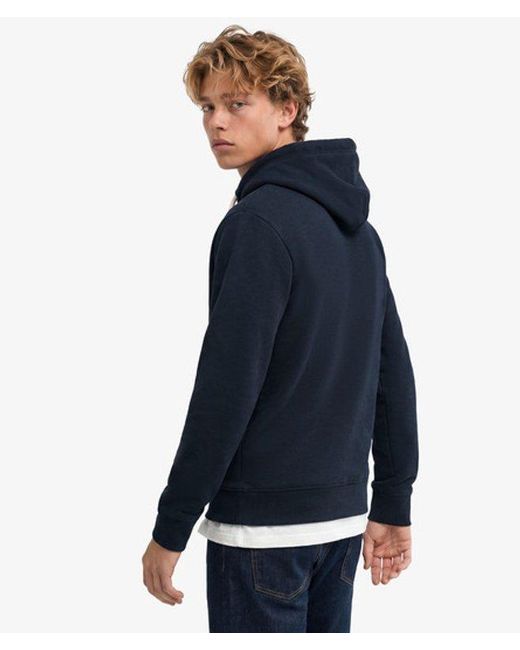 Superdry Blue & Co Vintage Logo Heritage Relaxed Hoodie for men