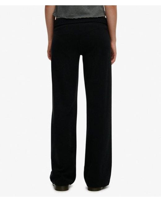Superdry Black Athletic Essentials Fold Over Joggers
