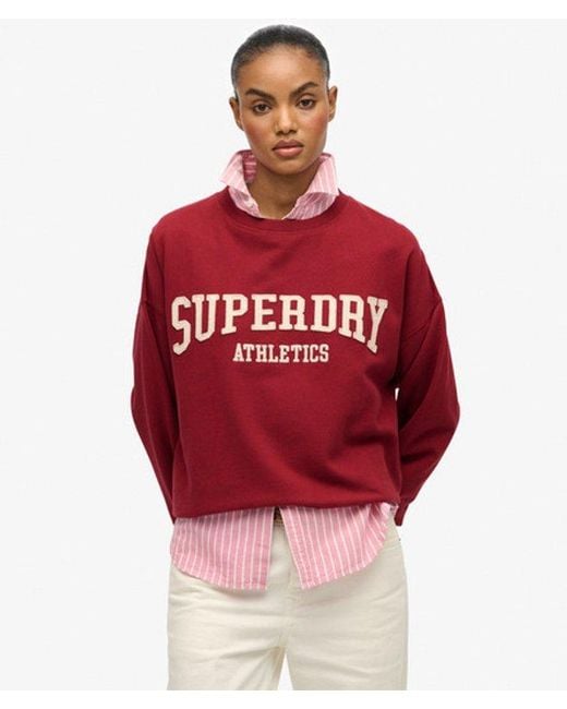 Superdry Red & Co Athletic Essentials Relaxed Applique Sweatshirt