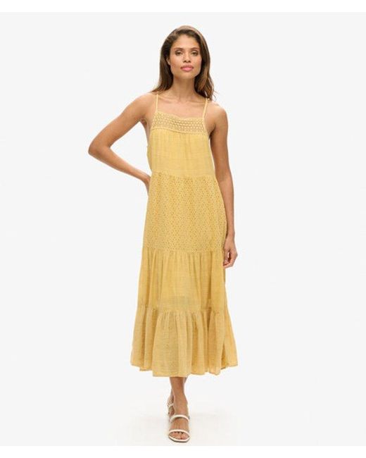 Superdry Metallic & Co Vintage Lace Cami Maxi Dress