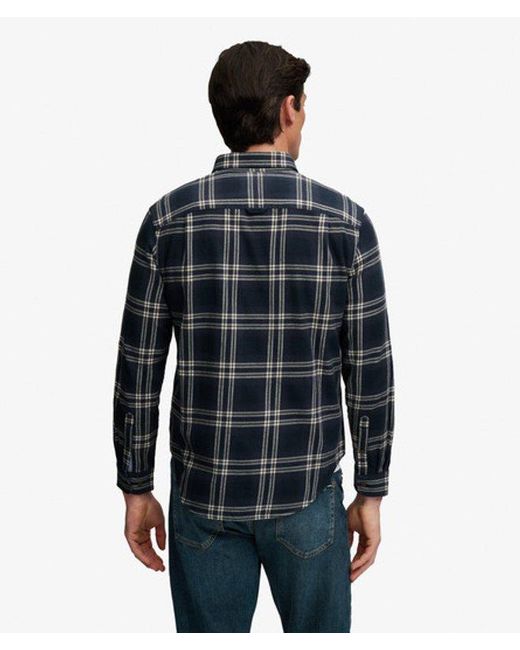Superdry Blue & Co Long Sleeve Cotton Lumberjack Shirt for men