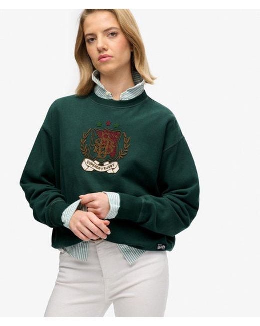Superdry Green Crest Loose Crew