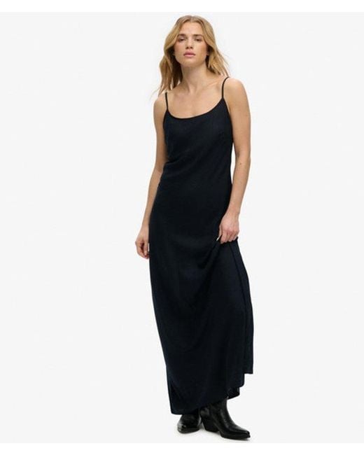 Superdry Black & Co Bias Cut Maxi Slip Dress