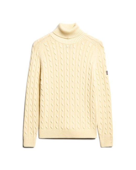Superdry Natural & Co Cable Knit Slouchy Roll Neck Jumper