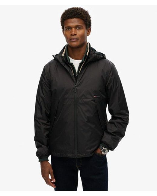 Superdry Black & Co Hooded Logo Windbreaker Jacket for men
