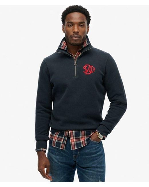 Superdry Blue & Co . Half Zip Track Top for men