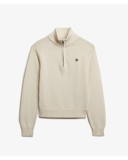 Superdry Natural Essentials Slim Half Zip Knit