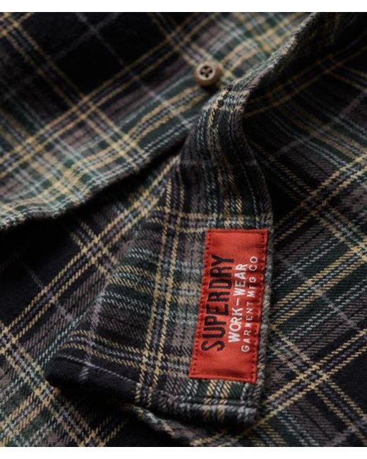 Superdry Black Mens Organic Cotton Lumberjack Check Shirt for men