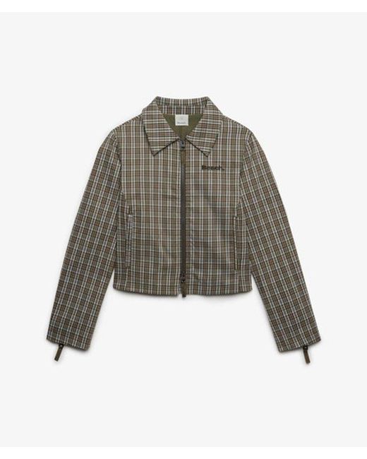 Superdry Green Bench X & Co Bench Double Zip Collared Check Jacket