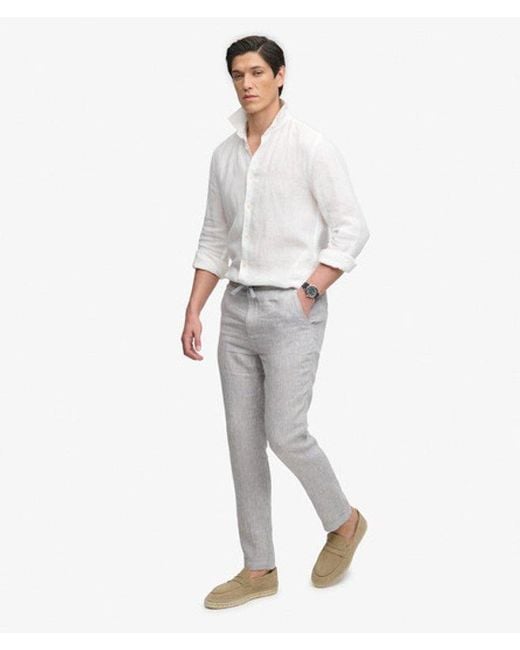 Superdry White Merchant Linen Pants for men