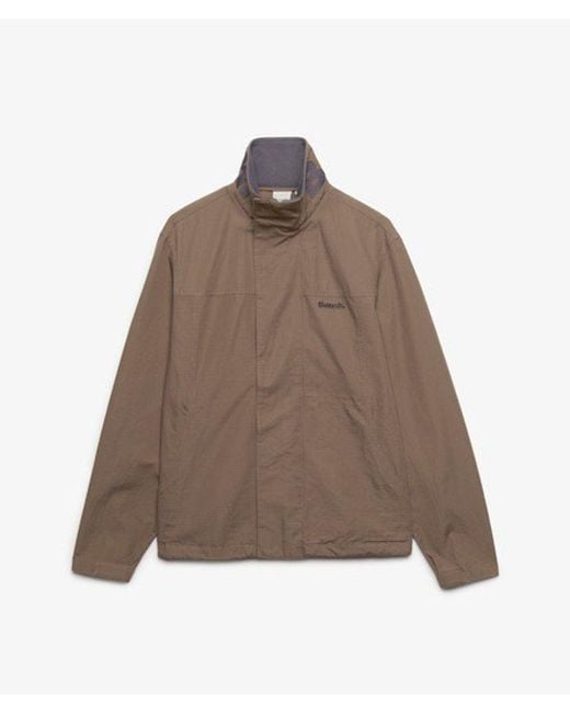 Superdry Brown Bench X & Co Bench High Neck Ripstop Jacket for men
