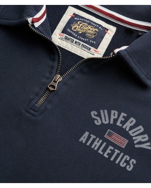 Superdry Blue & Co Athletic Collared Half Zip Jumper