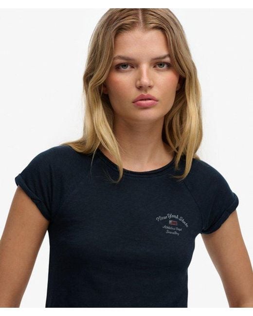 Superdry Blue & Co Athletic Essentials Slub Graphic T-shirt
