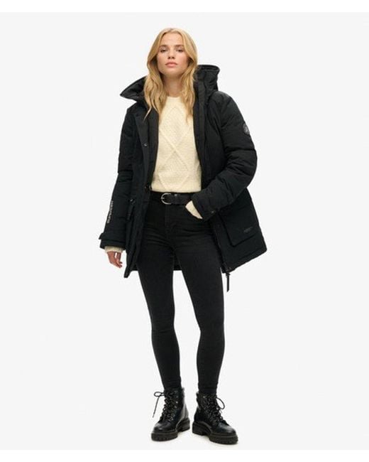 Superdry Black City Padded Parka Coat