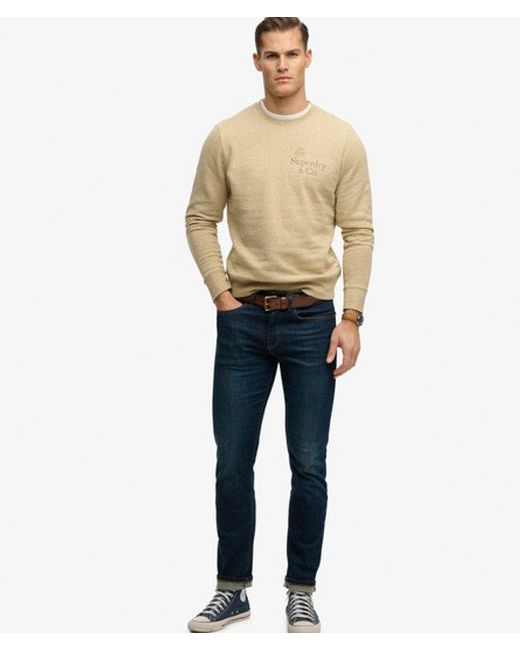 Superdry 1954 Company Relaxed Sweatshirt in het Natural voor heren