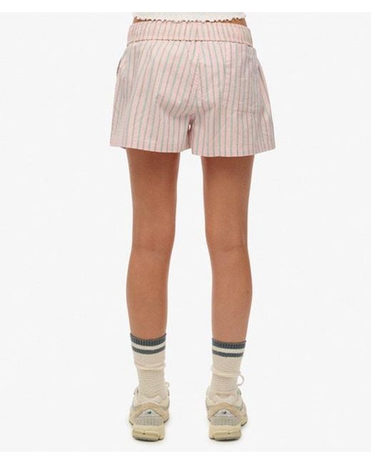 Superdry White & Co Organic Cotton Stripe Elasticated Shorts