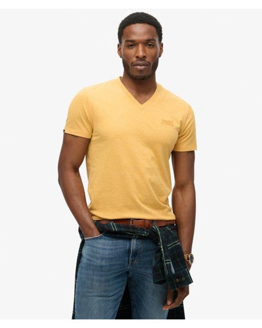 Superdry Blue & Co Slim Fit Organic Cotton Essential Logo V Neck T-shirt for men
