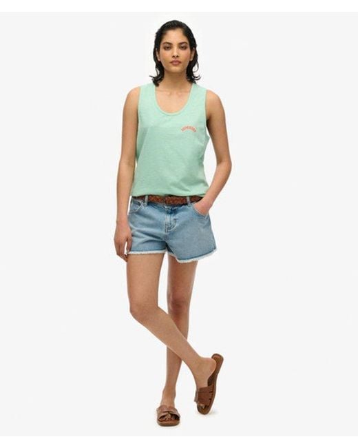 Superdry Green & Co Essential Logo Garment Dye Vest Top