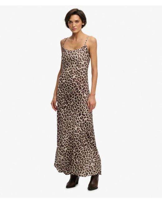 Superdry Natural & Co Printed Maxi Slip Dress