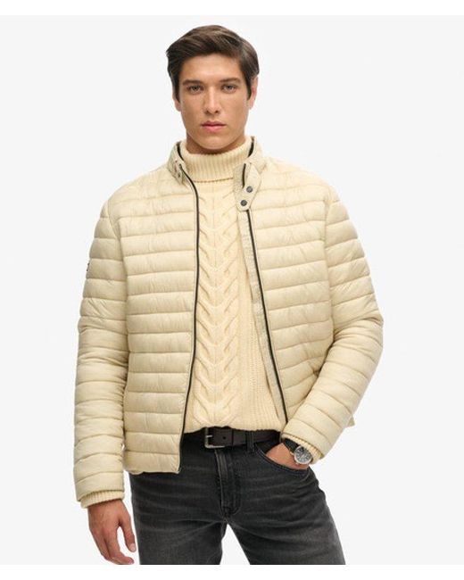 Superdry Natural Fully Lined Lightweight Short Puffer Coat for men