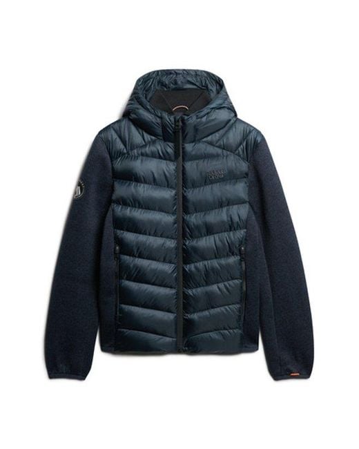 Superdry Blue & Co Hooded Knit Storm Hybrid Jacket for men