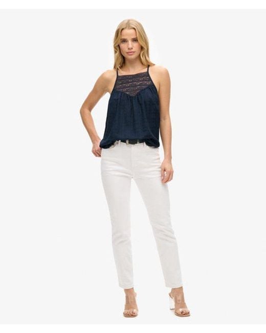 Superdry Blue & Co Lace Cami Beach Top