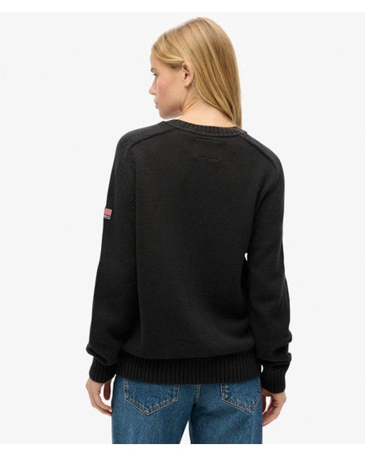 Superdry Black & Co Knitted Slouchy Crew Neck Sweatshirt