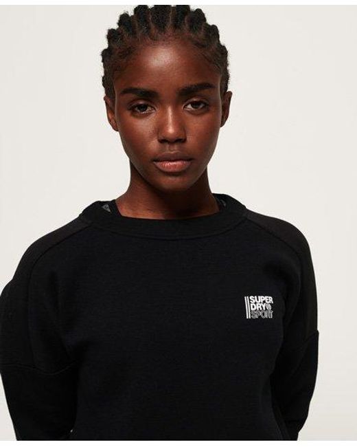 Superdry Black Core Gym Tech Panel Crew Sweatshirt