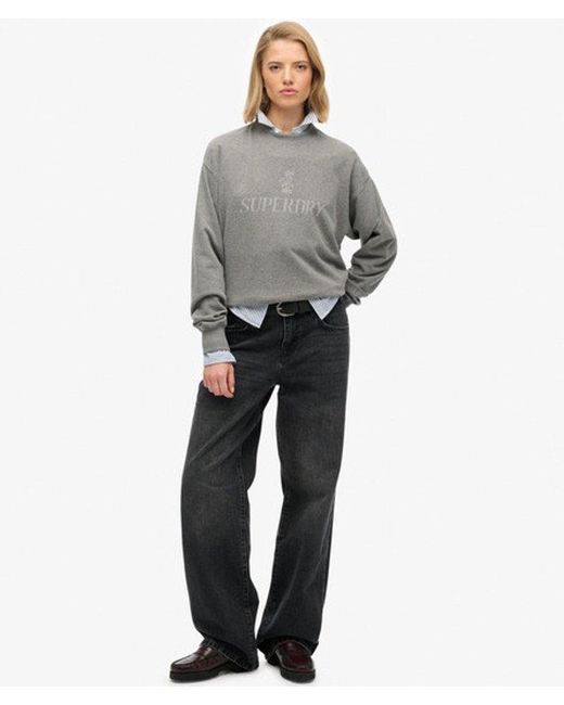 Superdry Gray & Co British Design Relaxed Crew Sweatshirt