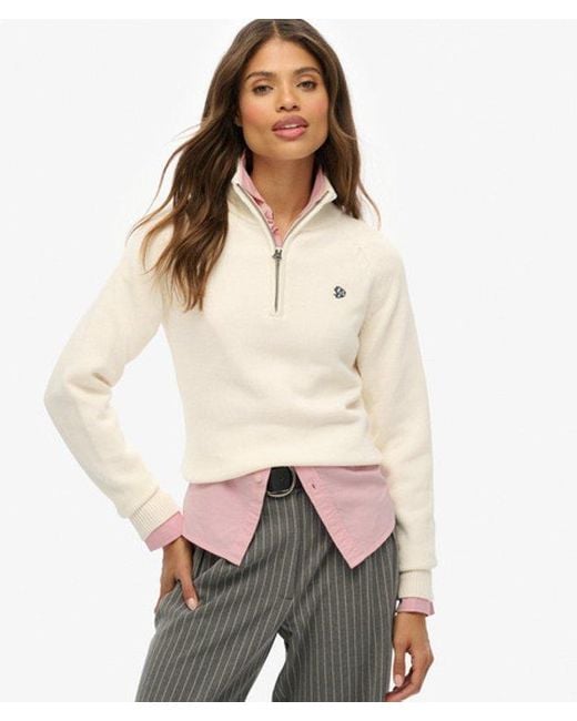 Superdry Natural Essentials Slim Half Zip Knit