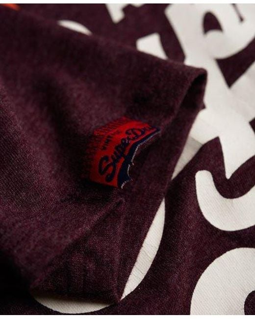 Superdry Red 77 Athletics T-Shirt Fig Marl for men