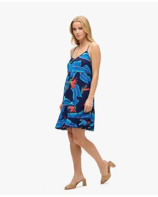 Superdry Blue Mini Cami Beach Dress