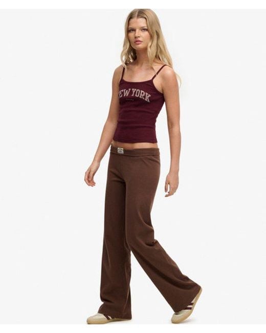 Superdry Red & Co Athletic Essentials Fold Over joggers