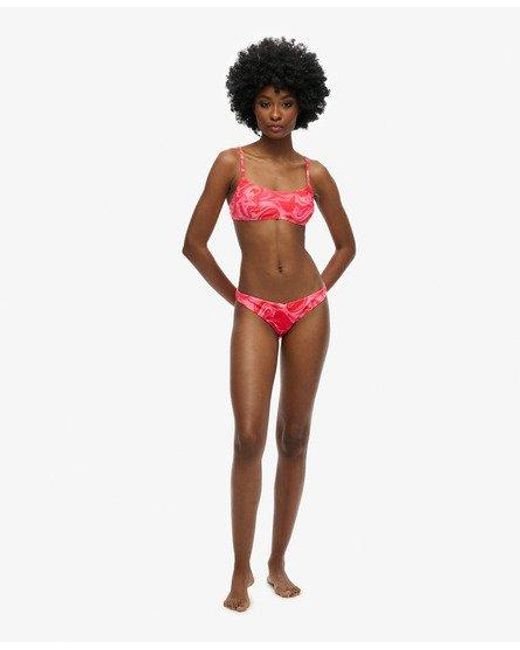 Superdry Red Printed Cheeky Bikini Bottoms