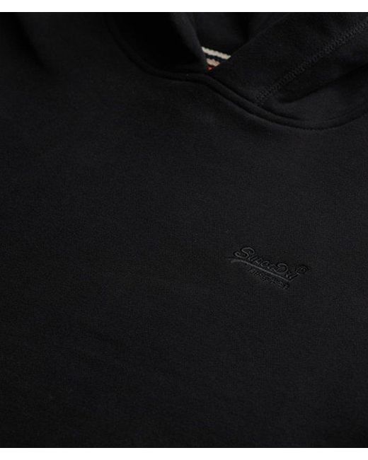 Superdry Black & Co Essential Logo Half Brushed Hoodie for men