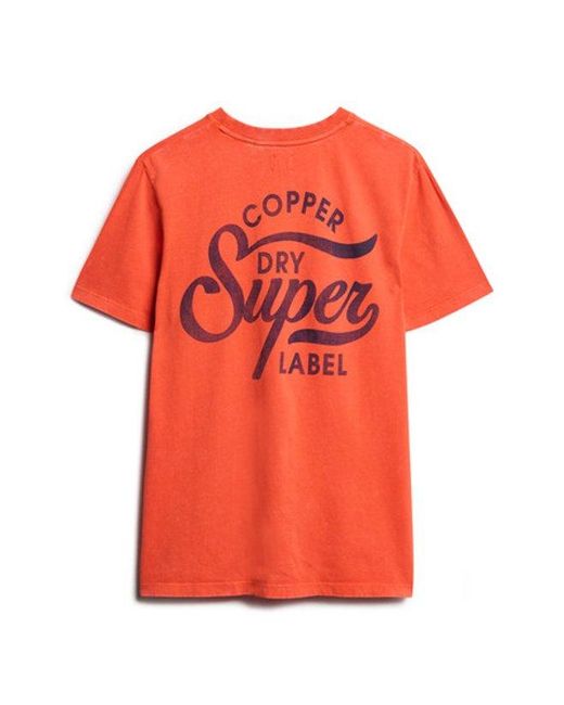 Superdry Blue & Co Oversized Copper Label Chest Graphic T-shirt