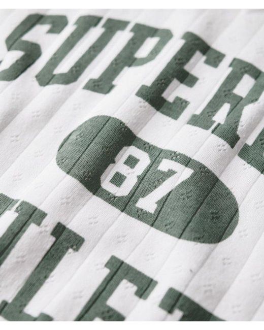 Superdry White & Co Athletic Essentials Graphic Pointelle Cami Top
