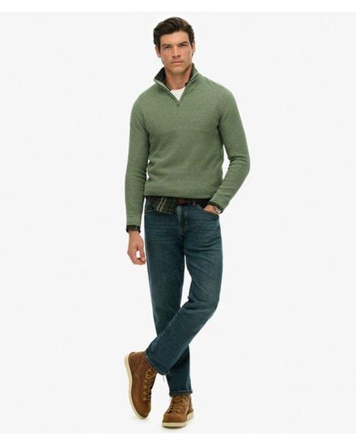 Superdry Green & Co Cotton Texture Half-zip Jumper for men